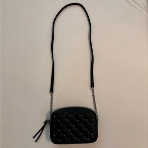 Rebecca Minkoff Black Quilted Crossbody Bag with silver studs. NWT